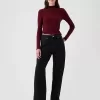 Modern Rib Cropped Mockneck Shirt Modern Rib Cropped Mockneck Shirt