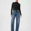 Modern Rib Cropped Mockneck Shirt