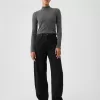 Modern Rib Cropped Mockneck Shirt Modern Rib Cropped Mockneck Shirt