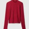 Modern Rib Cropped Mockneck Shirt Modern Rib Cropped Mockneck Shirt