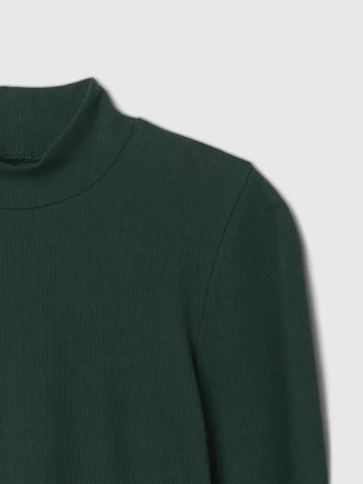 Modern Rib Cropped Mockneck Shirt Modern Rib Cropped Mockneck Shirt