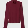 Modern Rib Cropped Mockneck Shirt Modern Rib Cropped Mockneck Shirt