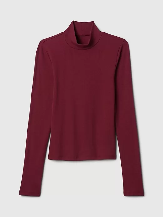 Modern Rib Cropped Mockneck Shirt Modern Rib Cropped Mockneck Shirt