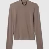 Modern Rib Cropped Mockneck Shirt