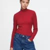 Modern Rib Cropped Mockneck Shirt Modern Rib Cropped Mockneck Shirt