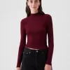 Modern Rib Cropped Mockneck Shirt Modern Rib Cropped Mockneck Shirt