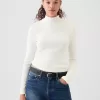 Modern Rib Cropped Mockneck Shirt