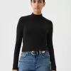 Modern Rib Cropped Mockneck Shirt