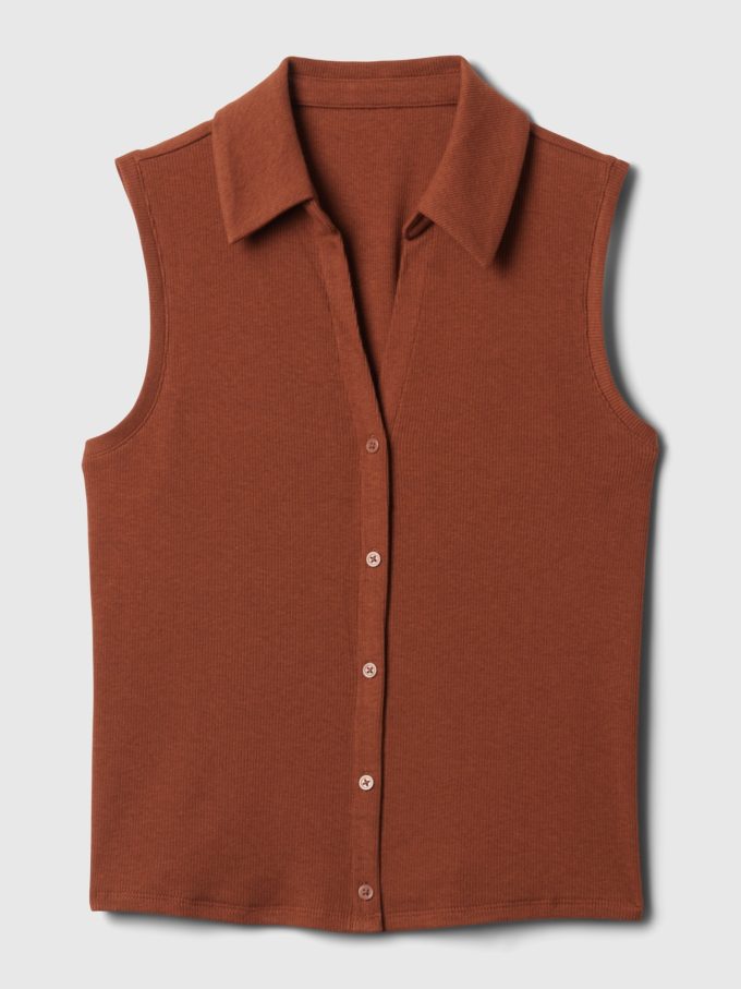 Modern Rib Cropped Polo Shirt