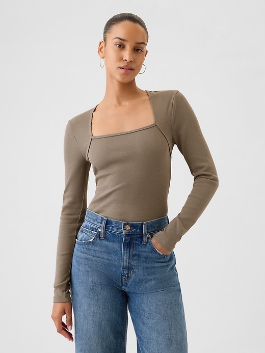 Modern Rib Square-Neck Top Modern Rib Square-Neck Top