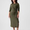 Modern Rib Tie-Knot Midi Dress
