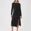 Modern Rib Tie-Knot Midi Dress