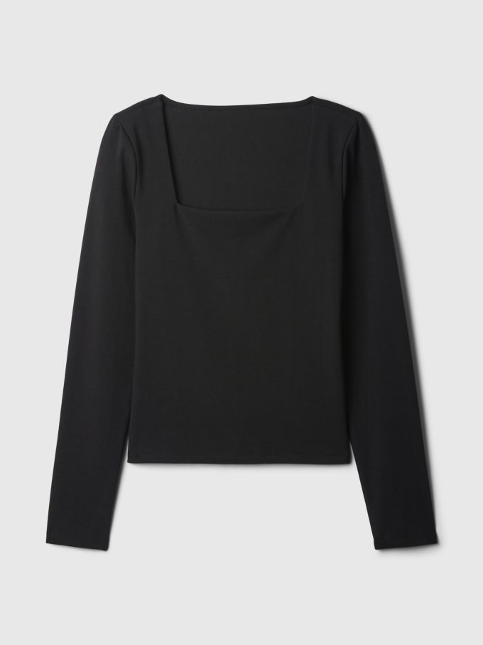 Modern Square-Neck Cropped T-Shirt