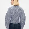 Organic Cotton Poplin Barrel Sleeve Cropped Shirt