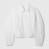 Organic Cotton Poplin Barrel Sleeve Cropped Shirt