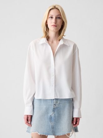 Organic Cotton Poplin Cropped Shirt