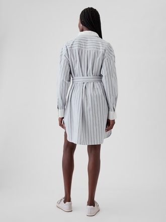 Organic Cotton Striped Mini Shirtdress