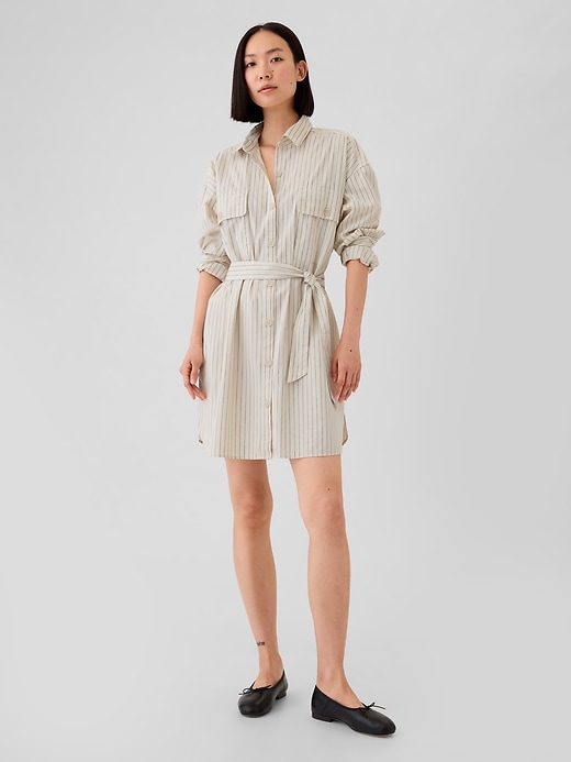 Organic Cotton Striped Mini Shirtdress Organic Cotton Striped Mini Shirtdress