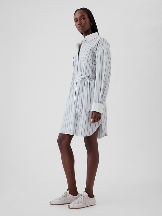 Organic Cotton Striped Mini Shirtdress Organic Cotton Striped Mini Shirtdress
