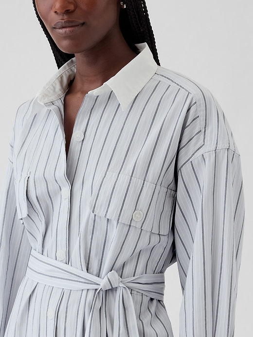 Organic Cotton Striped Mini Shirtdress Organic Cotton Striped Mini Shirtdress