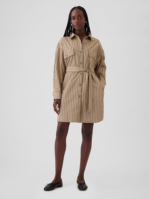 Organic Cotton Striped Mini Shirtdress Organic Cotton Striped Mini Shirtdress