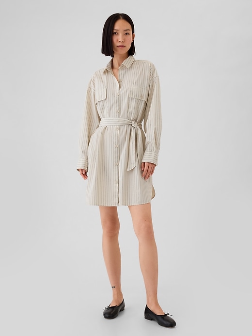 Organic Cotton Striped Mini Shirtdress Organic Cotton Striped Mini Shirtdress
