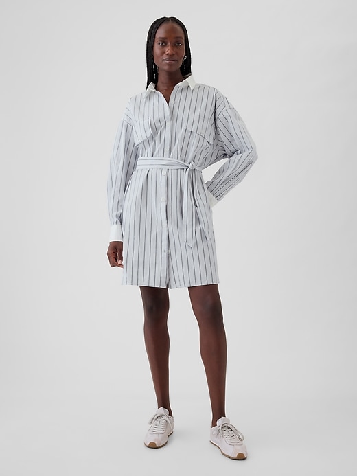 Organic Cotton Striped Mini Shirtdress Organic Cotton Striped Mini Shirtdress
