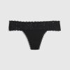 Organic Stretch Cotton Lace-Trim Thong