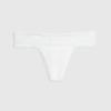 Organic Stretch Cotton Lace-Trim Thong