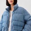 Oversized Denim Puffer Jacket