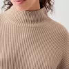 Oversized Split-Hem Mockneck Sweater