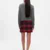 Plaid Wrap Mini Skirt