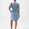 Puff Sleeve Denim Mini Dress
