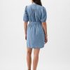 Puff Sleeve Denim Mini Dress
