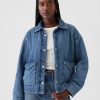 Quilted Denim Shirt Jacket