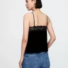 Recycled Velvet Lace-Trim Cami