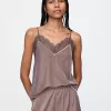 Recycled Velvet Lace-Trim Cami