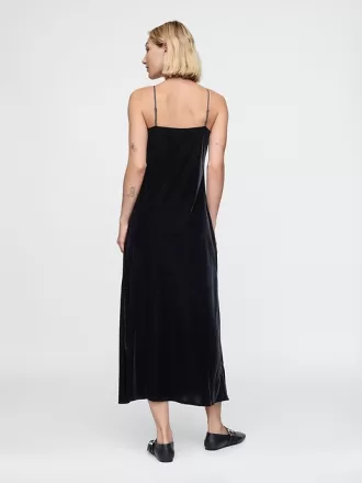 Recycled Velvet Maxi Slip Dress