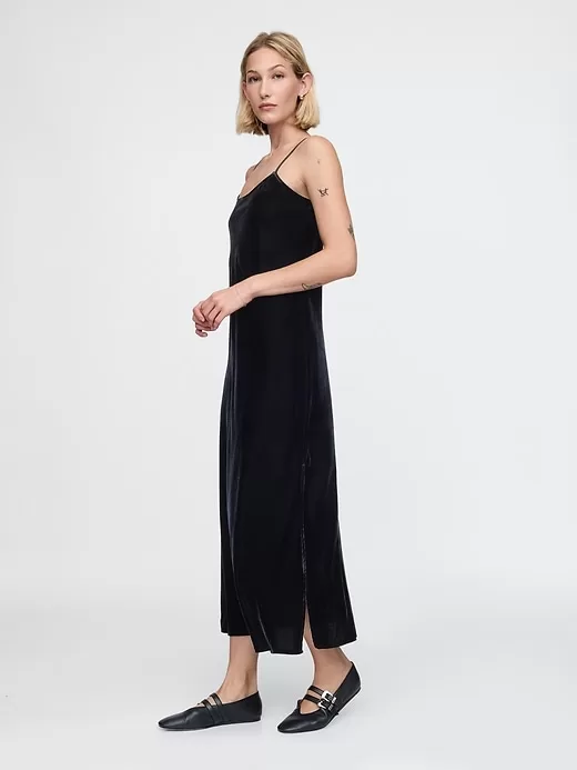 Recycled Velvet Maxi Slip Dress Recycled Velvet Maxi Slip Dress