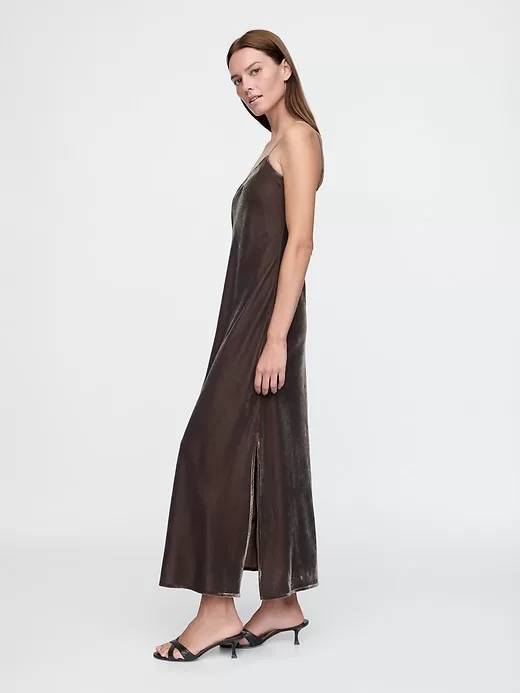 Recycled Velvet Maxi Slip Dress Recycled Velvet Maxi Slip Dress