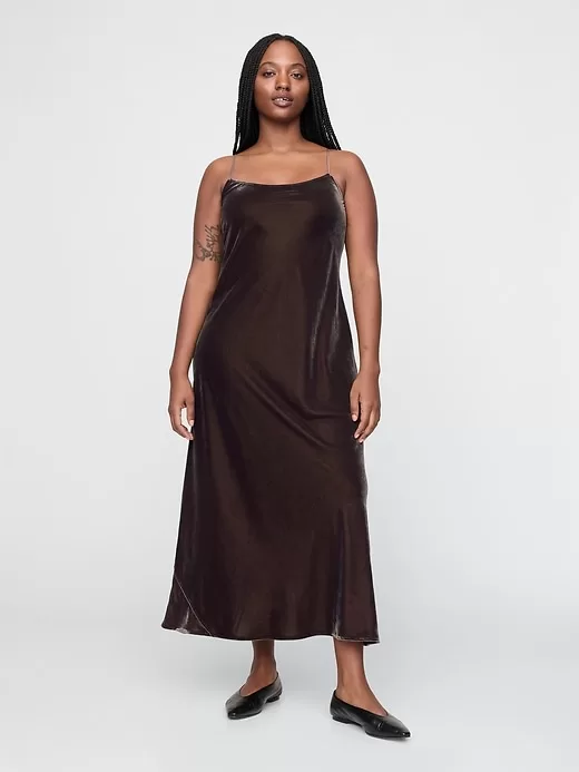 Recycled Velvet Maxi Slip Dress Recycled Velvet Maxi Slip Dress