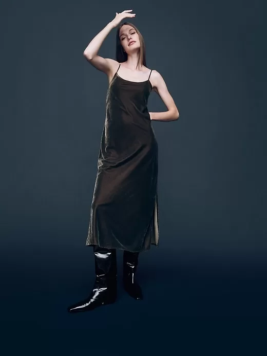 Recycled Velvet Maxi Slip Dress Recycled Velvet Maxi Slip Dress