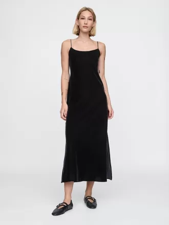 Recycled Velvet Maxi Slip Dress