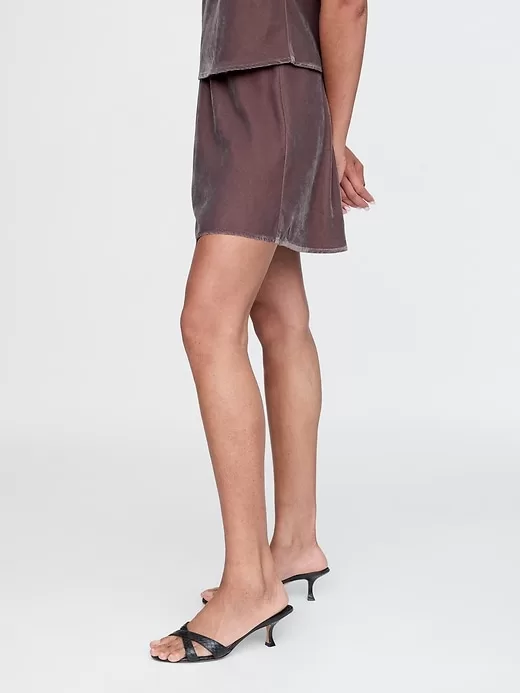 Recycled Velvet Mini Skirt Recycled Velvet Mini Skirt