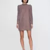 Recycled Velvet Puff Sleeve Mini Dress