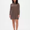 Recycled Velvet Puff Sleeve Mini Dress