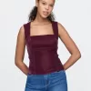 Recycled Velvet Square-Neck Cropped Top