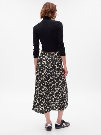 Ruched Floral Midi Skirt