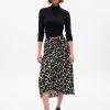 Ruched Floral Midi Skirt