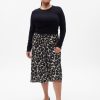 Ruched Floral Midi Skirt